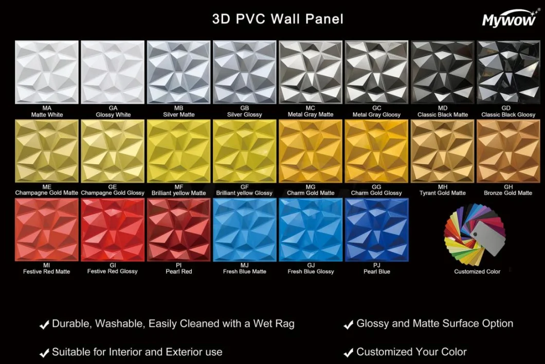 Mywow Wall Decoration Exterior 3D PVC ceiling Tile Wall Panel