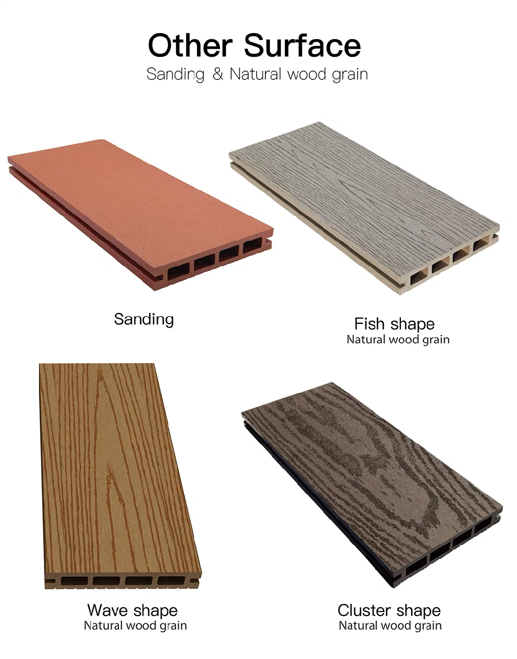 Economic Hollow Solid Waterproof Eco WPC Outdoor Decking