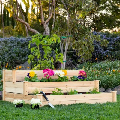 Cama de jardín de madera de abeto, 5 tipos, resistente a la putrefacción, Patio trasero, cultivo de flores, caja de plantación de jardín elevada para verduras