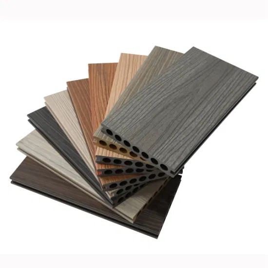 Nuevo diseño de cubierta sólida de WPC resistente a la intemperie textura de madera Co