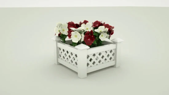 Fácil de montar PVC plástico blanco cuadrado plantar verduras flores rectangulares elevadas caja de jardín urbano maceteros cajas al aire libre